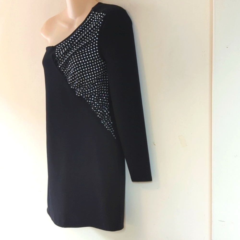 Express One Shoulder Rhinestone Mini Dress - Picture 6 of 16